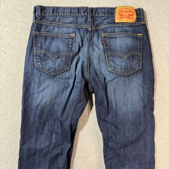 Levis Jeans Mens 34x34 Blue 514 Straight American Workwear Denim Mid Rise - Picture 10 of 11